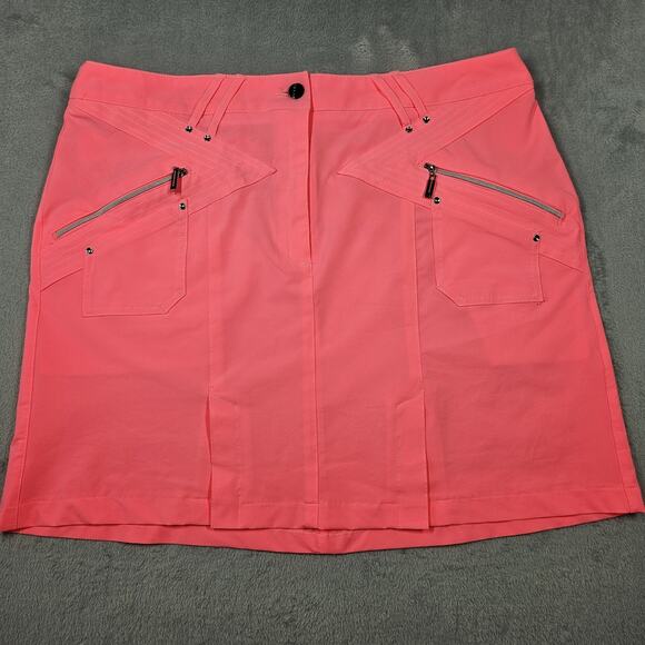 Jamie Sadock Golf Skirt Womens Size 12 Neon Hot Pink Fluorescent Sporty Preppy - Picture 1 of 9